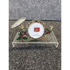 Sunflower Designs~Christmas Bugle w/Holly and a 3x3 Picture Frame